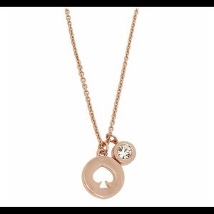 KATE SPADE • Rose Gold Hole Punch Spot The Spade Necklace